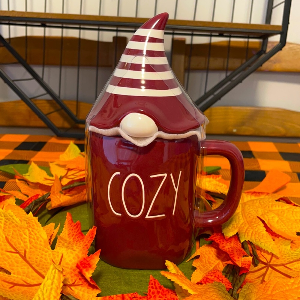Rae Dunn burgundy Cozy Toper Mug